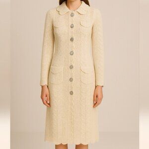 🤍 Tracy Reese for Anthropologie Crocheted Midi Coat Dress – Coastal Grandma 🤍